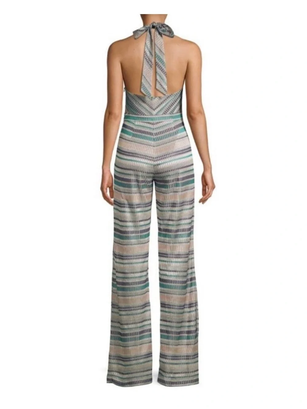 Ramy Brook Riana Printed Halter Jumpsuit Shimmer size 4